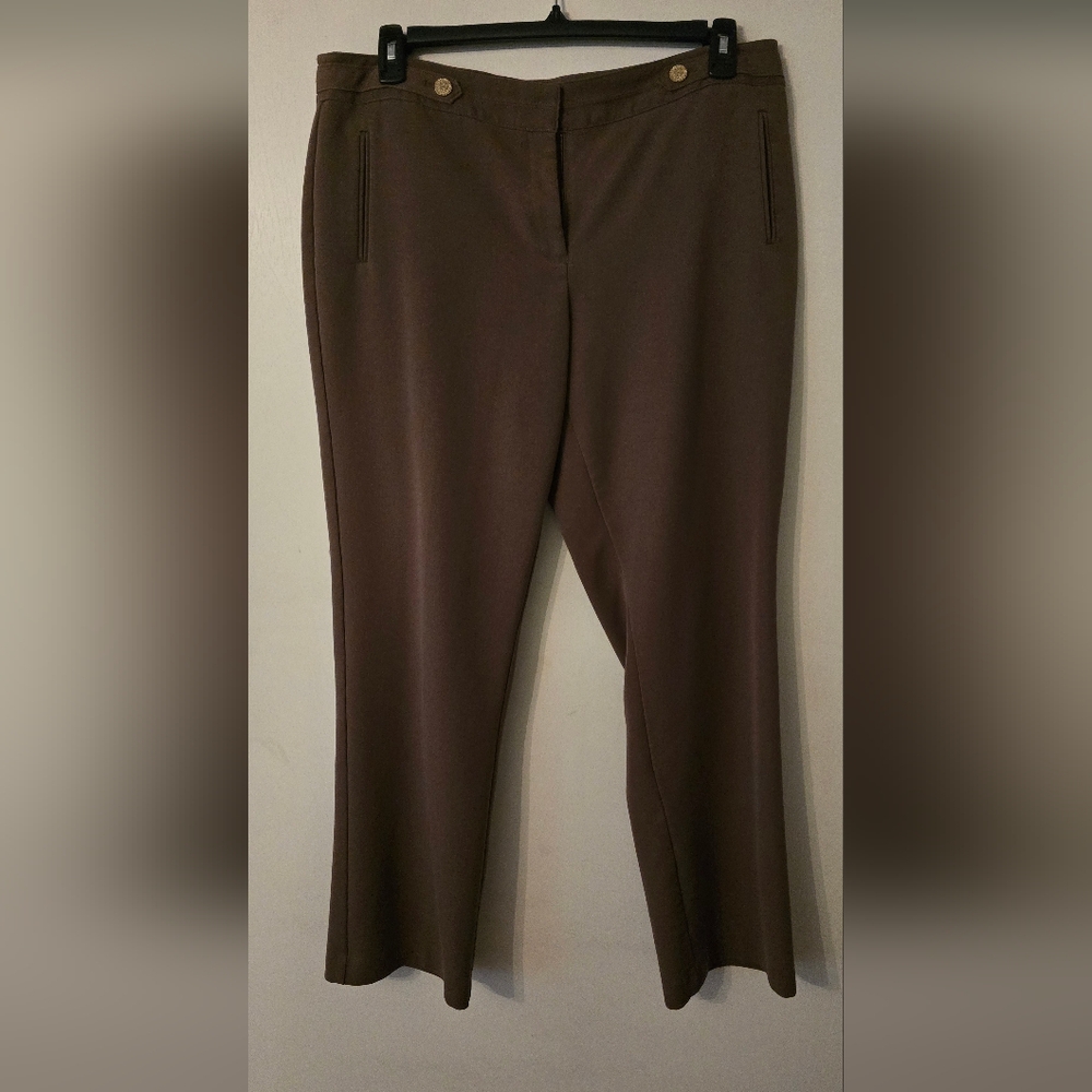 Anne Klein Brown Straight Leg Trousers